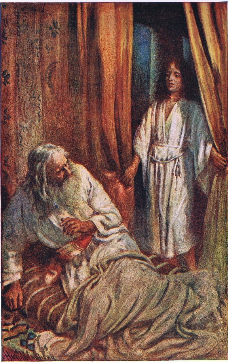 Samuel ja Eli, kuvitus kuvista, jotka opettavat kruunusarjan, 1920 tekijältä Harold Copping
