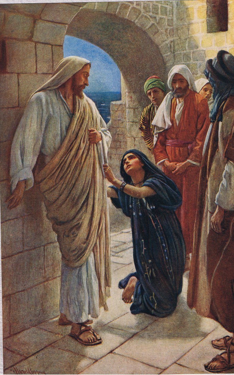 The Woman of Canaan, kuvitus julkaisusta "Women of the Bible", julkaissut The Religious Tract Society, 1927 tekijältä Harold Copping