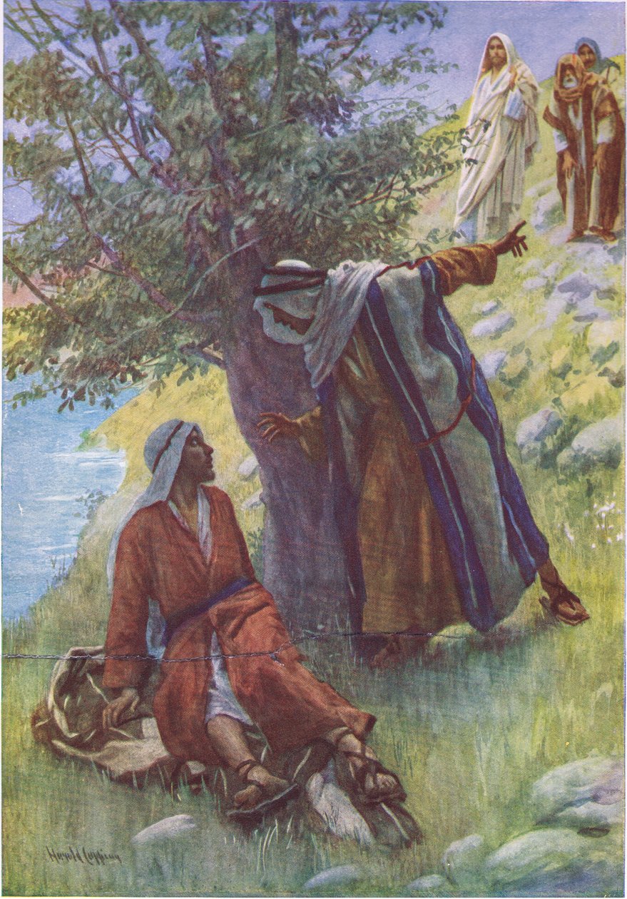 Nathanielin kutsumus, kuvitus kuvista, jotka opettavat kruunusarjan, 1920 tekijältä Harold Copping