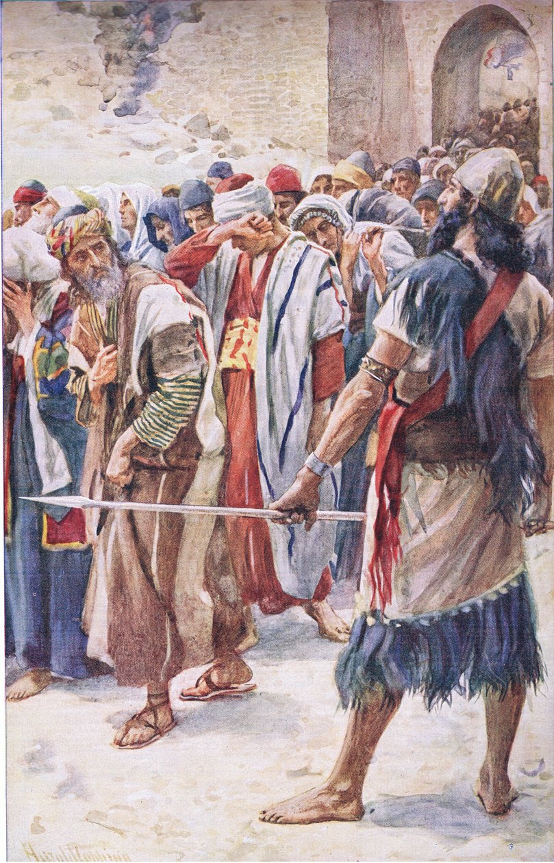 Babylonin vangit, kuvitus kuvista, jotka opettavat kruunusarjan, 1920 tekijältä Harold Copping