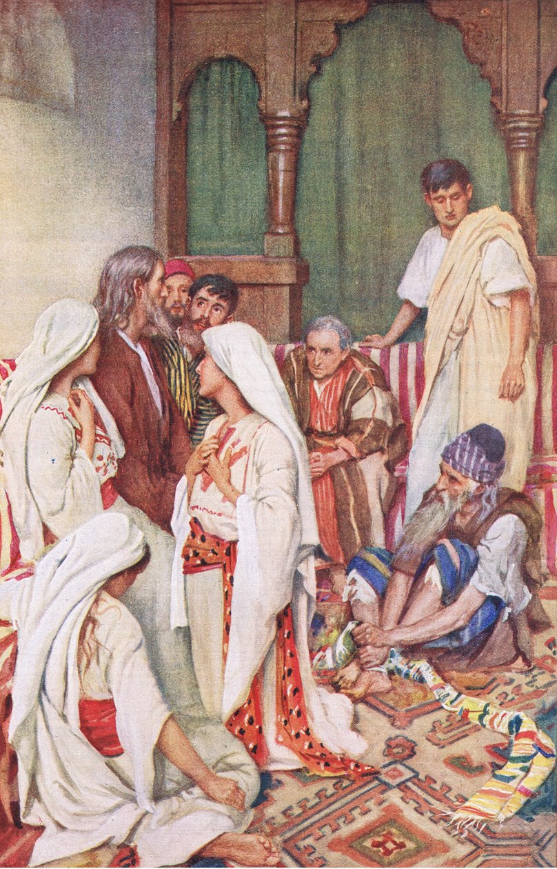 Agabusin saarna, kuvitus Harold Copping Picturesista: The Crown Series, noin 1920-luku tekijältä Harold Copping