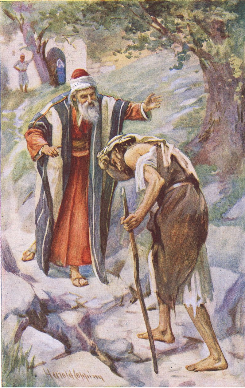 Tuhlaajapoika, kuvitus Harold Copping Pictures: The Crown -sarjasta, noin 1920-luku tekijältä Harold Copping