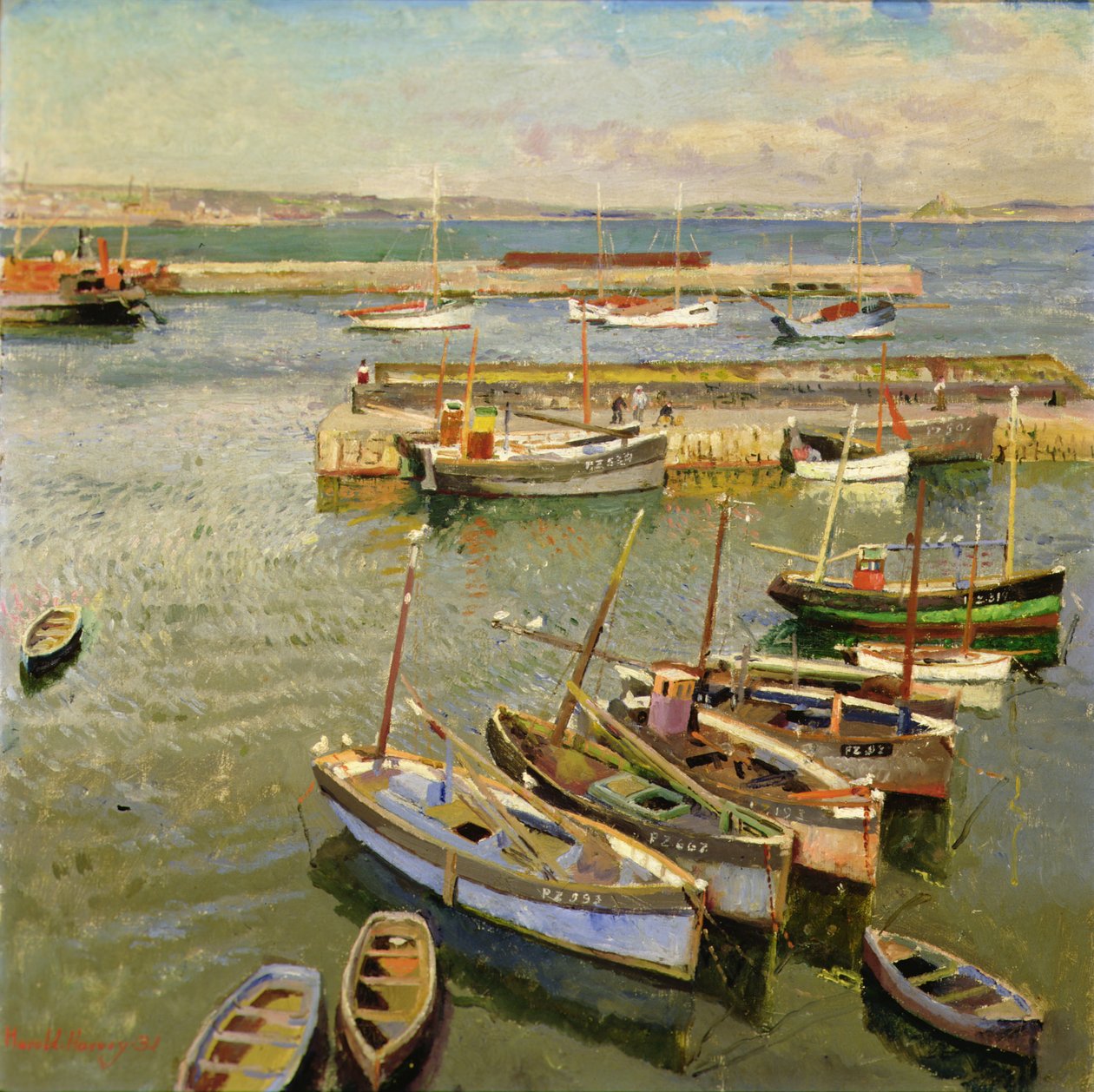 Veneitä, Newlynin satama tekijältä Harold Harvey