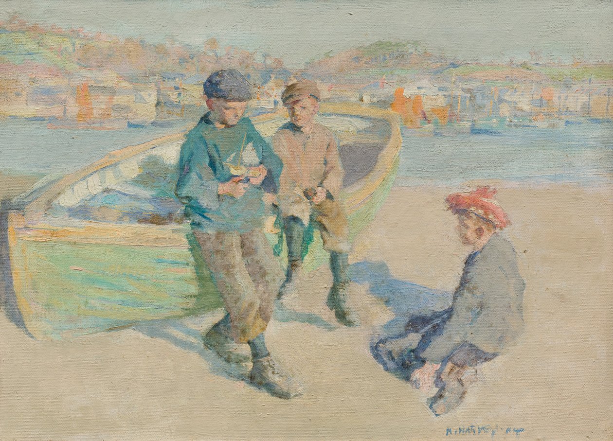 Lapset Newlyn Harborissa tekijältä Harold Harvey