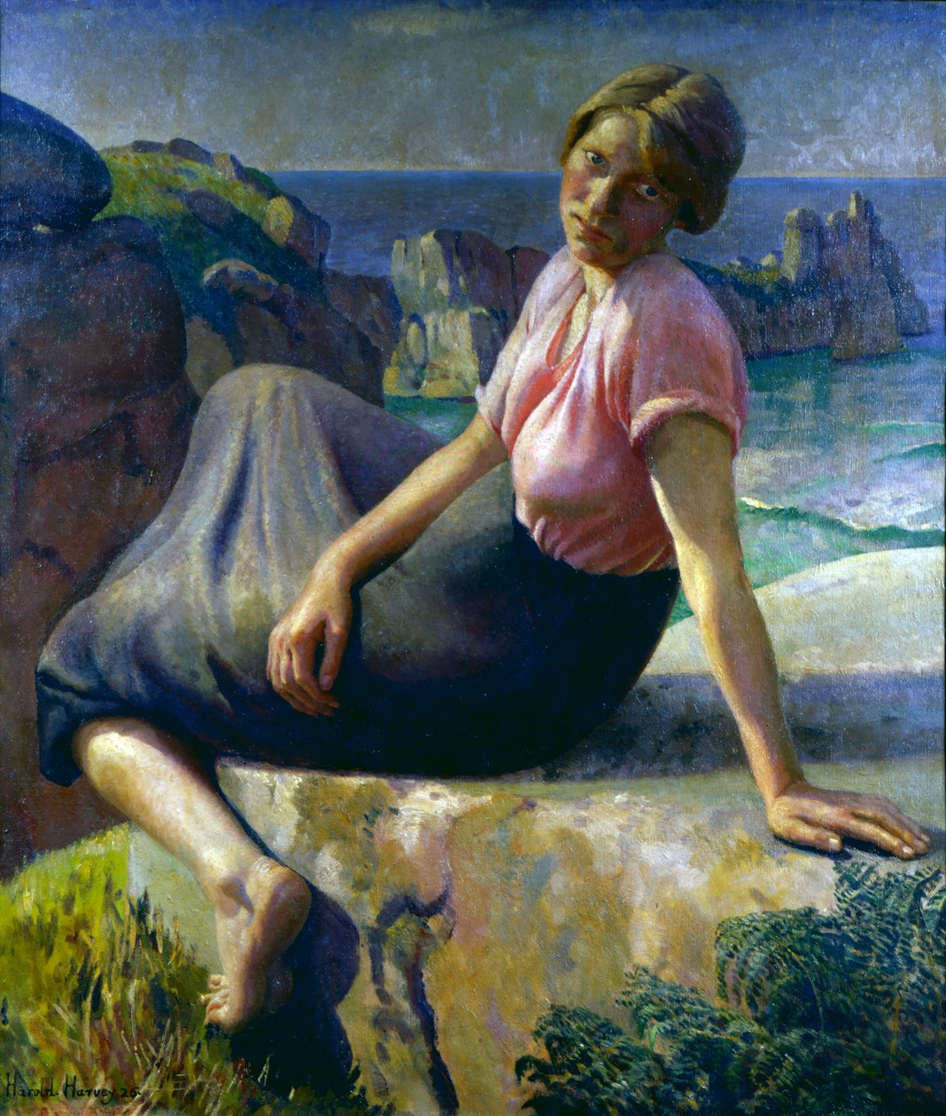 Tyttö kalliolla tekijältä Harold Harvey