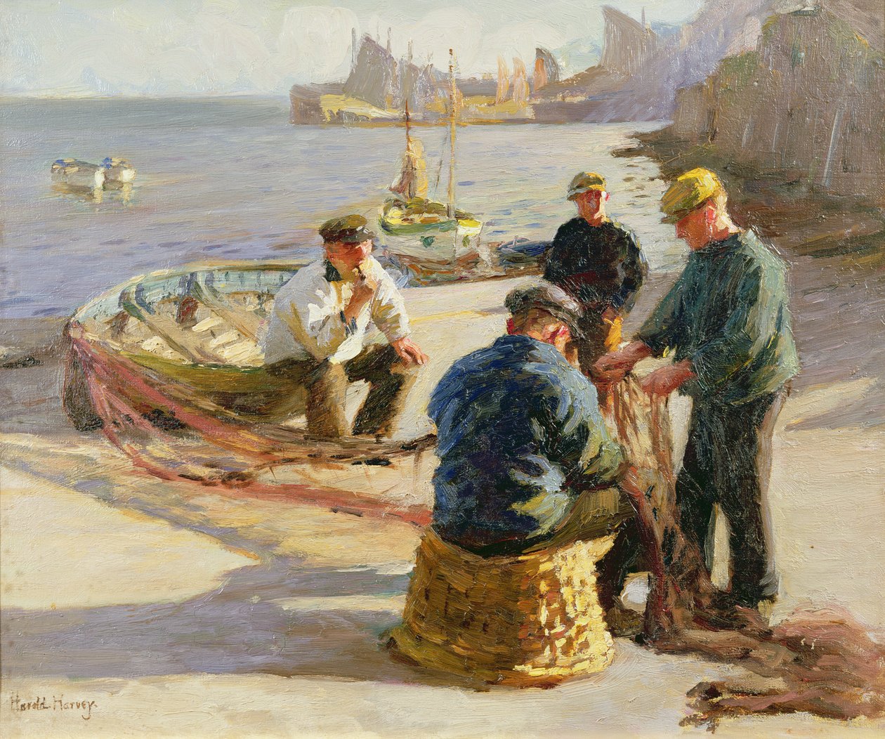 Newlyn Harbour: Verkkojen korjaaminen tekijältä Harold Harvey