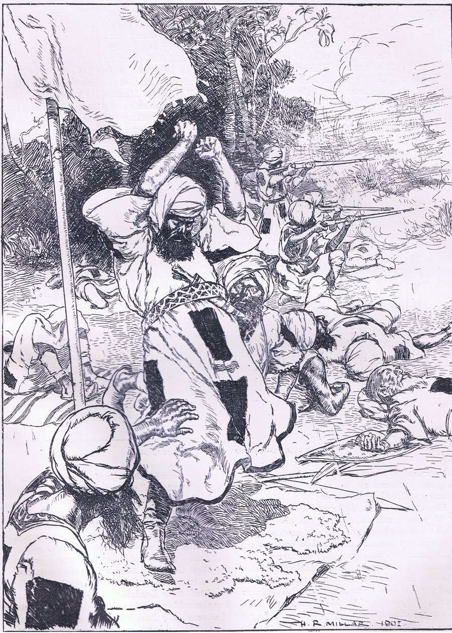 Khalifan kuolema, kuvitus Cassellsin Englannin historiasta, 1900-luku tekijältä Harold Robert Millar