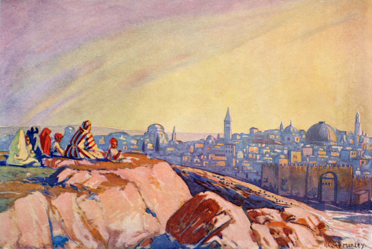 Näkymä Jerusalemiin Golgatasta nähtynä, n. 1910 tekijältä Harry Morley