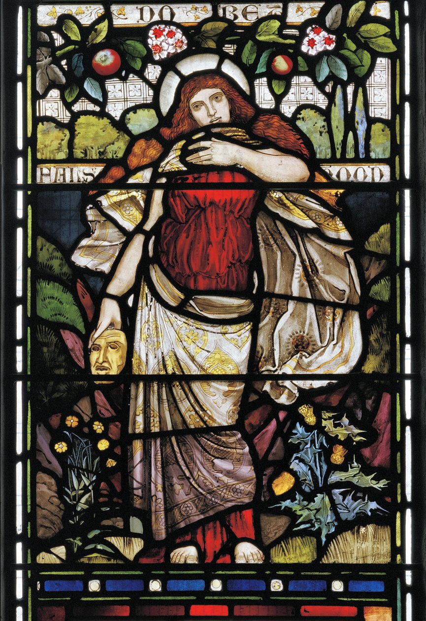Falsehood, teoksesta Piers Ploughman, William Langland, 1873 (lasimaalauksia). tekijältä Harry Burrow