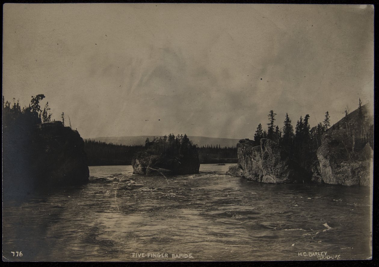 Five Fingers Rapids, valokuvaaja, H.C. Ohra, Skagway, päivätty (m/w kuva) tekijältä Harry C. Barley