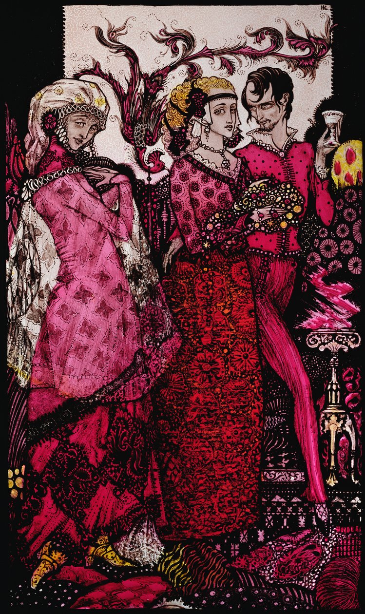 Bert the Bigfoot, laulaa Villon Kuvitus Harry Clarke J.M. Syngen Queensista tekijältä Harry Clarke