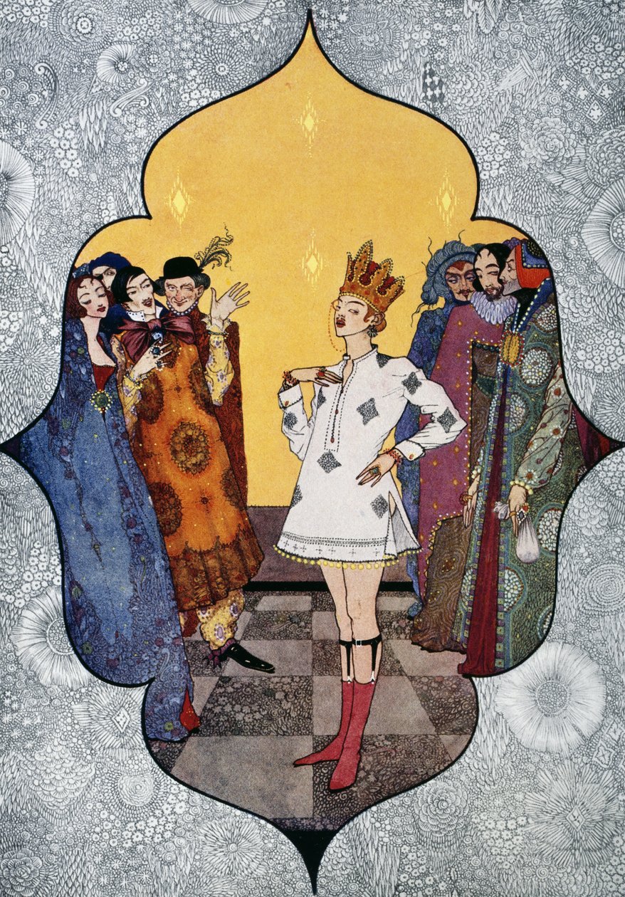 Keisarin uudet vaatteet, Hans Christian Andersenin (1805-1875) satu, Harry Clarken (1890-1931) kuvitus tekijältä Harry Clarke