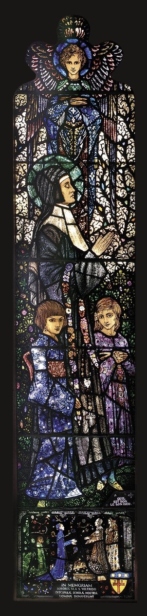 Siunattu Julie kahden lapsen kanssa, 1927 tekijältä Harry Clarke