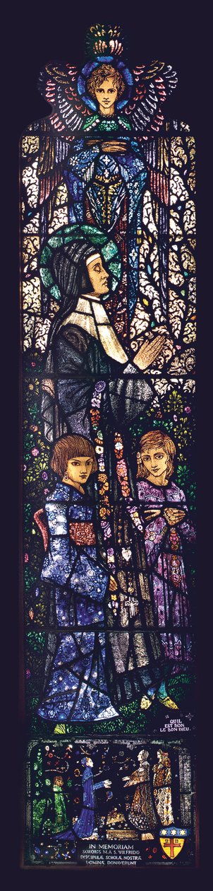 Siunattu Julie kahden lapsen kanssa, 1927 tekijältä Harry Clarke