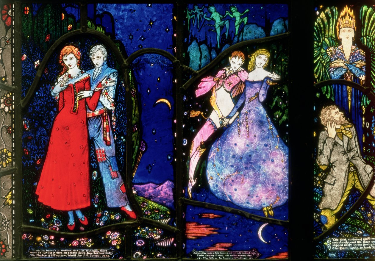 Huonekalut ja erilaiset esineet 1100- ja 1300-luvuilta tekijältä Harry Clarke