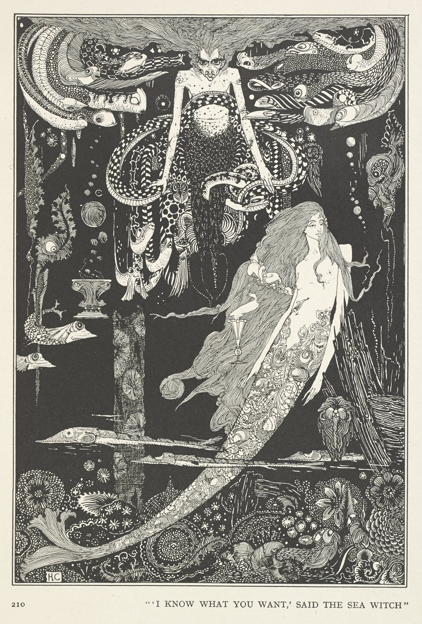 Pieni Merineito. "Tiedän mitä haluat", sanoi Merinoita. tekijältä Harry Clarke