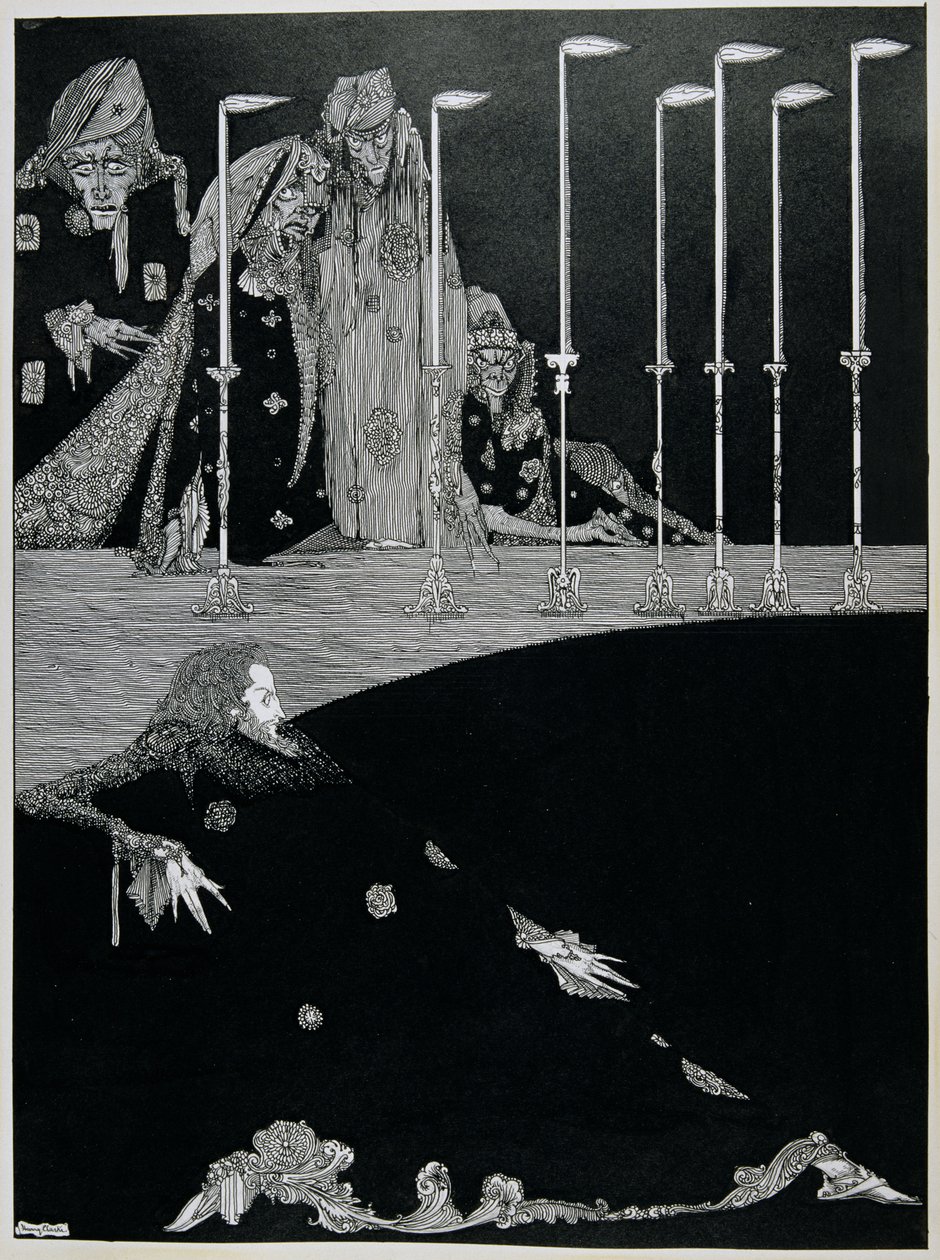 Huonekalut ja erilaiset esineet 1100- ja 1300-luvuilta tekijältä Harry Clarke