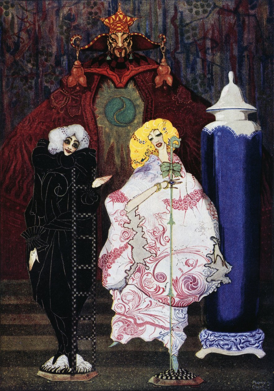 Paimentar ja nuokaisija, Hans Christian Andersenin (1805-1875) satu, Harry Clarken (1890-1931) kuvitus tekijältä Harry Clarke