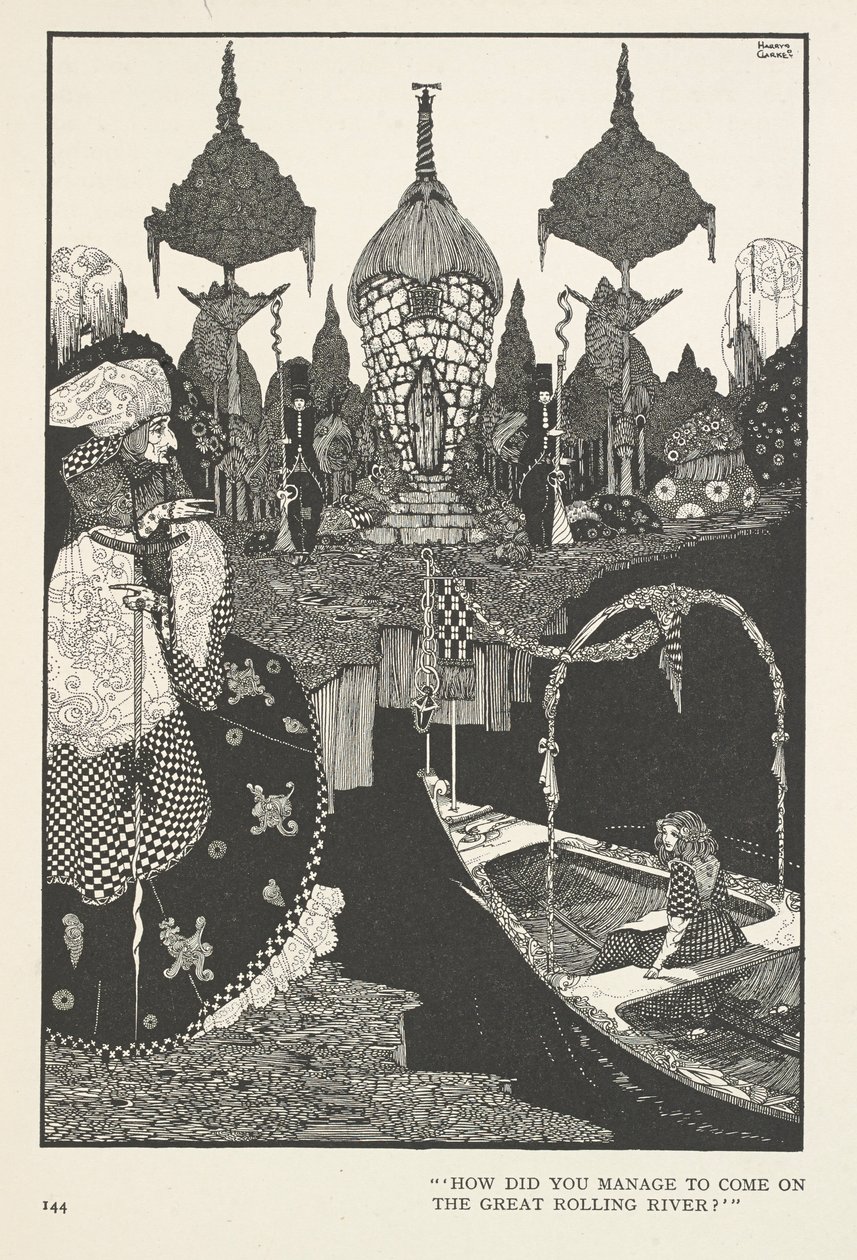 Lumikuningatar. Kuinka onnistuit pääsemään suurelle kumpuavalle joelle? tekijältä Harry Clarke