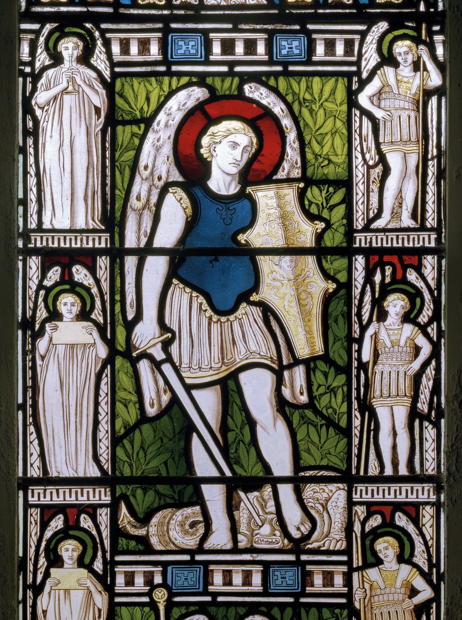 Minley, St Andrew, James Powell & Sons, Harry Ellis Wooldridge, arkkienkeli Michael, 1870 tekijältä Harry Ellis Wooldridge