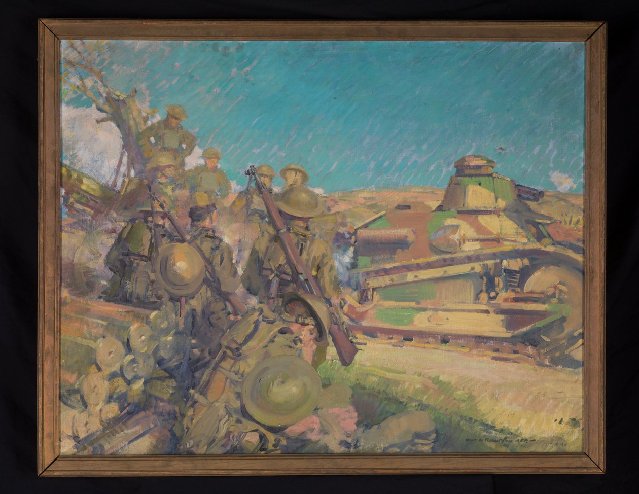 Takaisin taistelusta, noin 1918 (öljy kankaalle). tekijältä Harry Everett Townsend