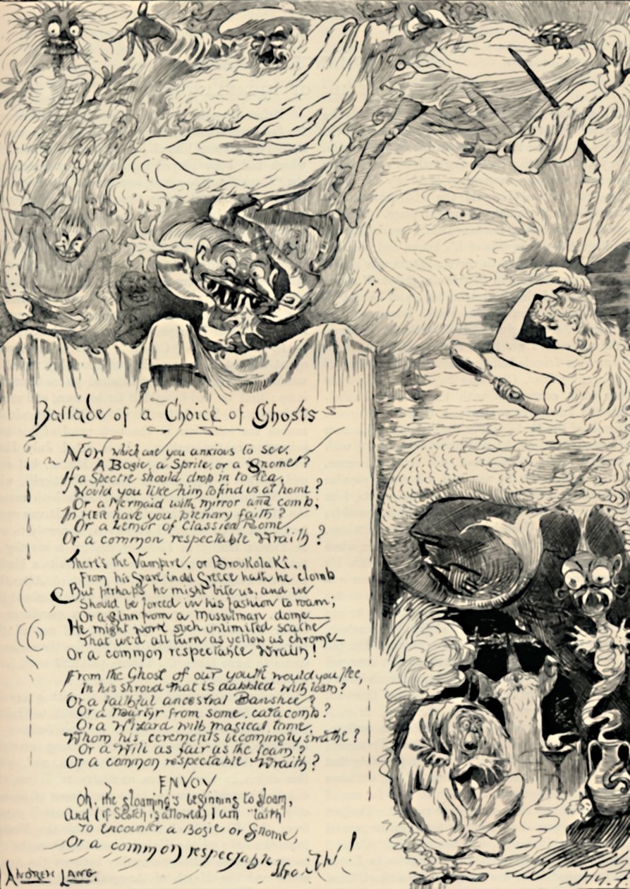 Balladi valinnasta haamuja, 1886 tekijältä Harry Furniss