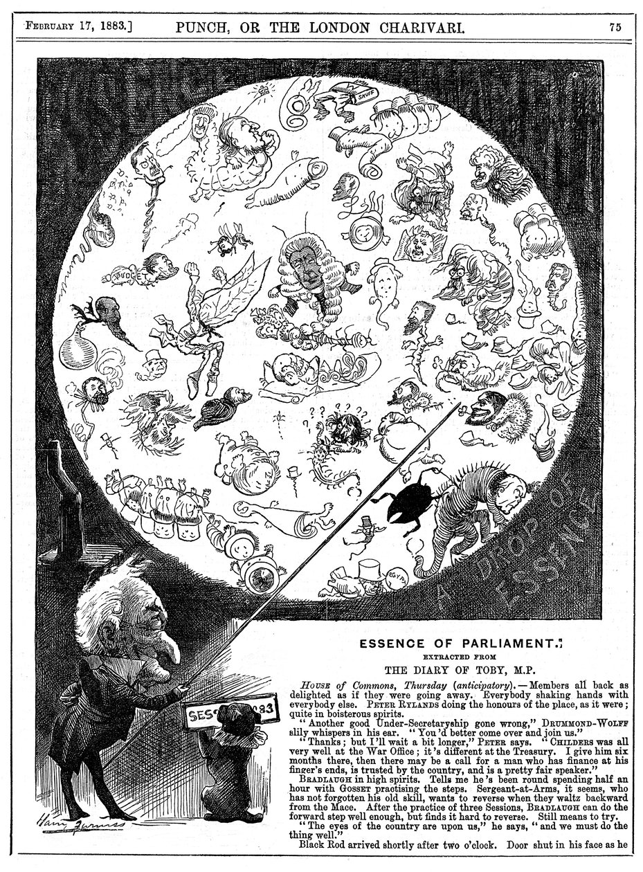 Eduskunnan olemus, 1883 tekijältä Harry Furniss