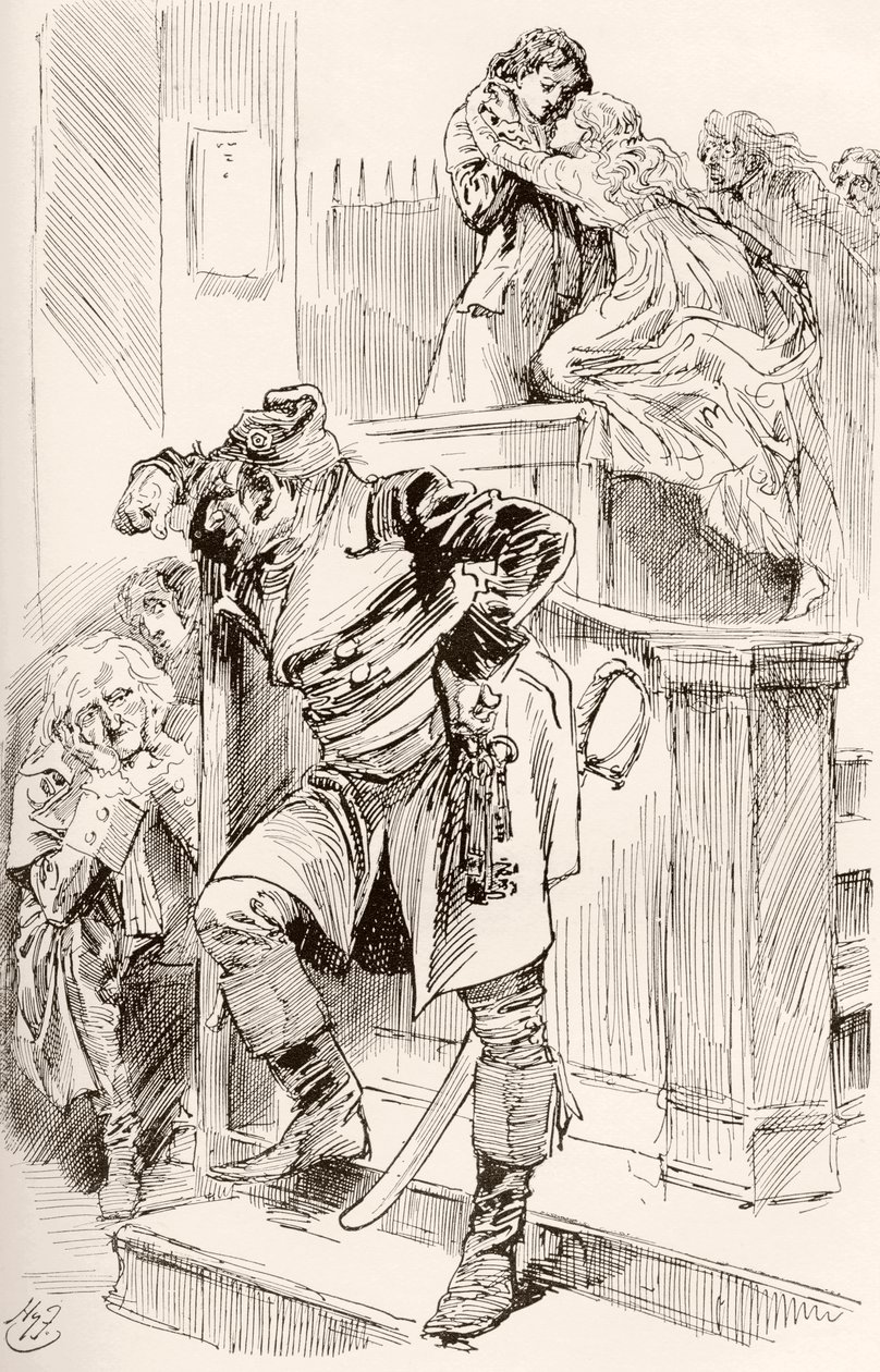 Kuvitus Charles Dickensin romaaniin Tarina kahdesta kaupungista tekijältä Harry Furniss