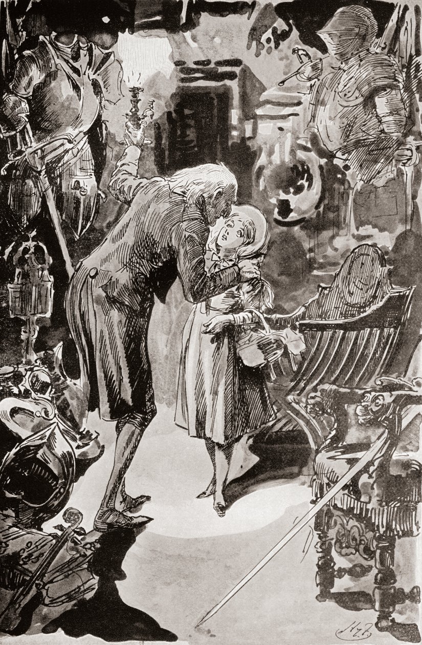 Kuvitus Charles Dickensin The Old Curiosity Shopista tekijältä Harry Furniss