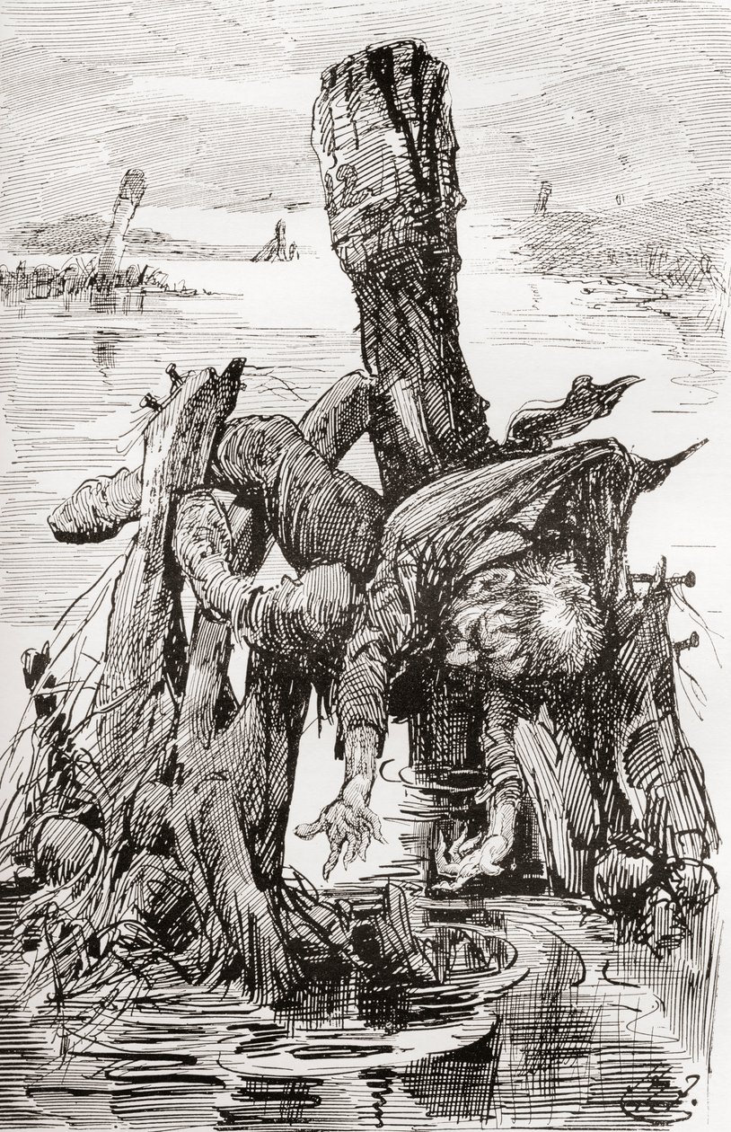 Kuvitus Charles Dickensin The Old Curiosity Shopista tekijältä Harry Furniss