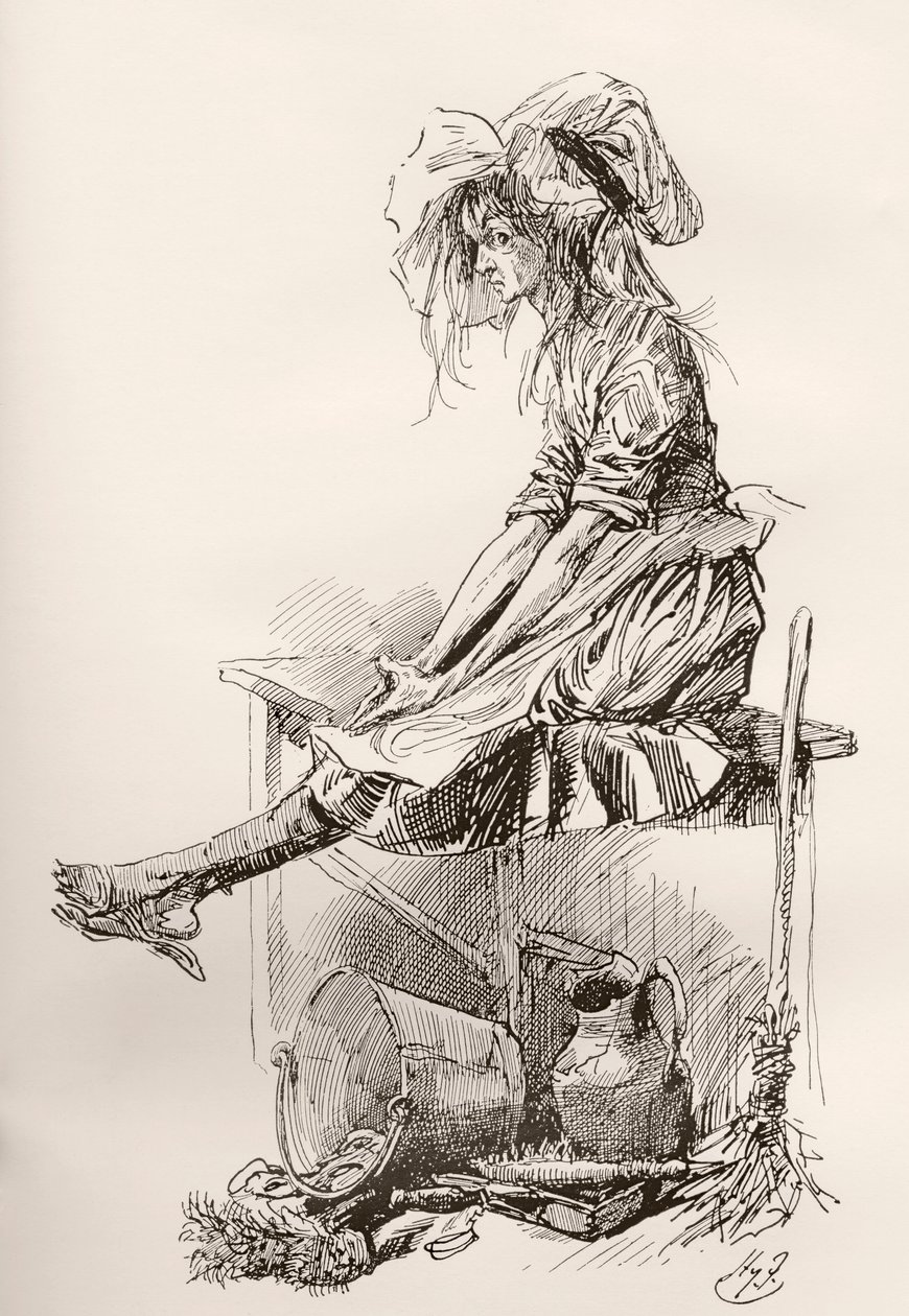 Kuvitus Charles Dickensin The Old Curiosity Shopista tekijältä Harry Furniss