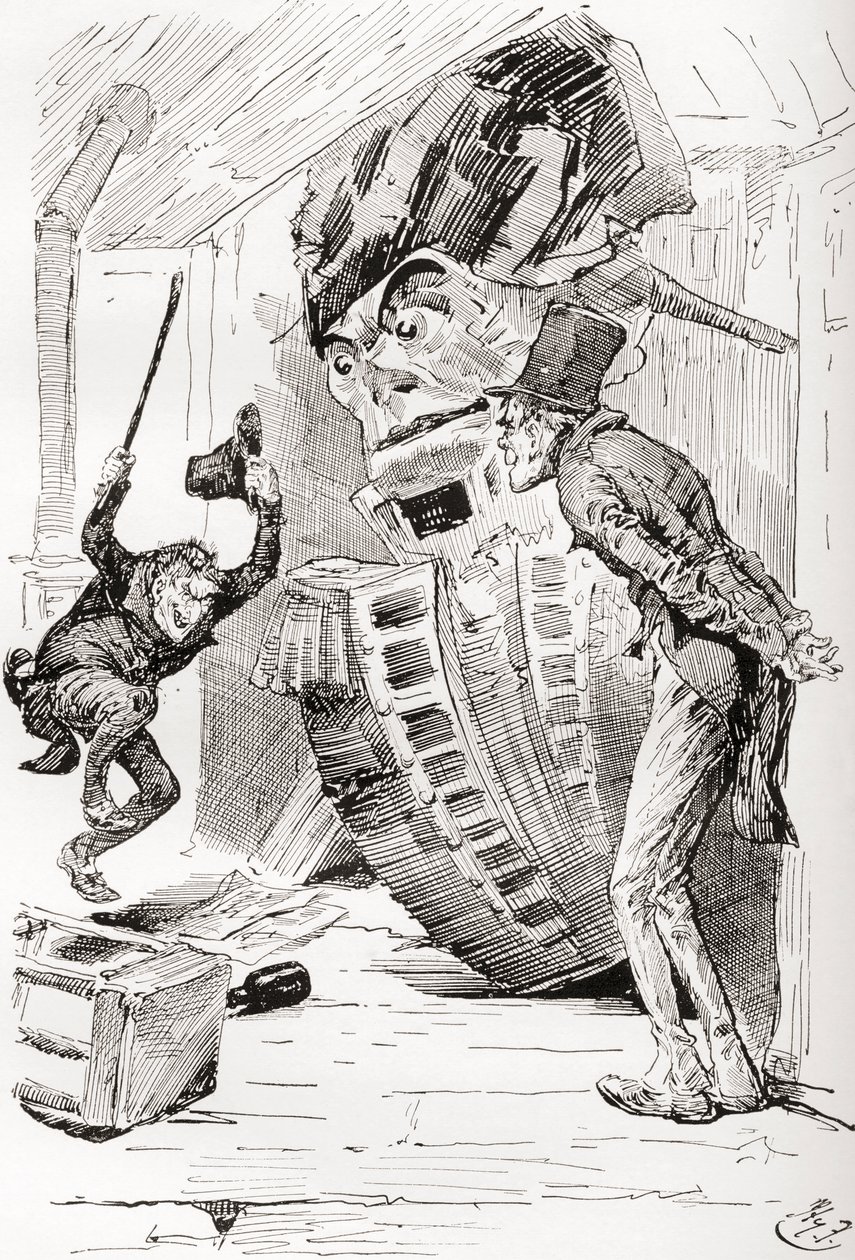 Kuvitus Charles Dickensin The Old Curiosity Shopista tekijältä Harry Furniss