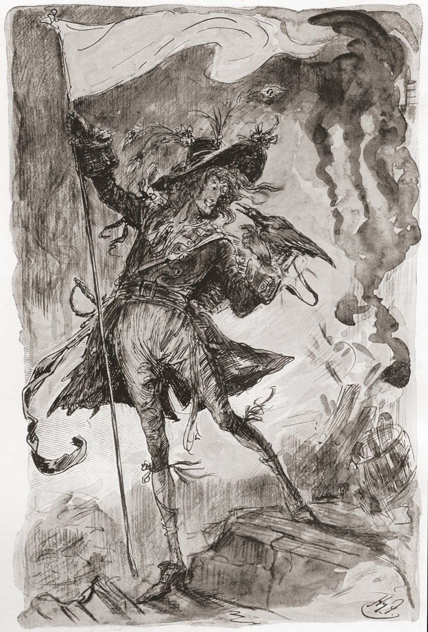 Kuvitus Charles Dickensin romaanille Barnaby Rudge tekijältä Harry Furniss