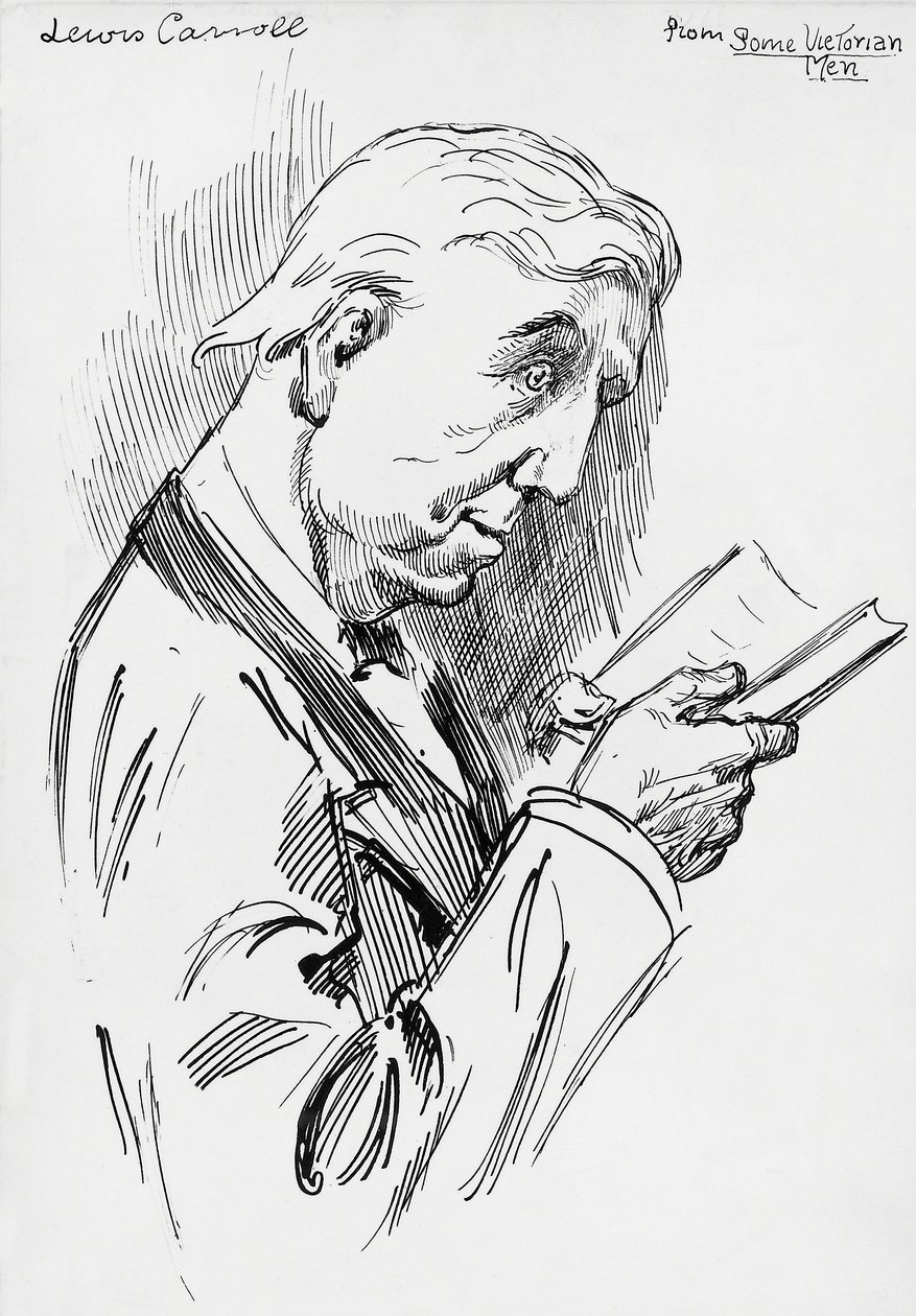 Muotokuva Lewis Carrollista, Charles Lutwidge Dodgsonin salanimi (Cheshire). tekijältä Harry Furniss