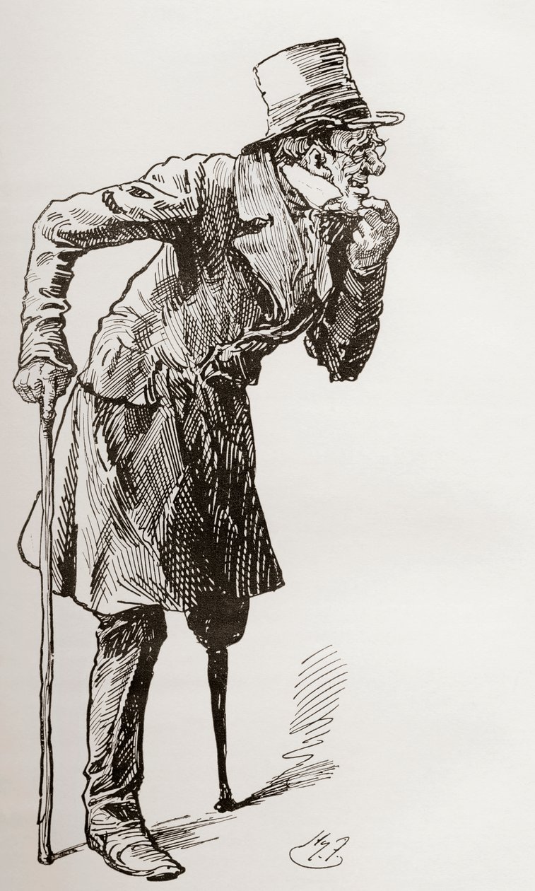 Silas Wegg matkalla Boweriin tekijältä Harry Furniss