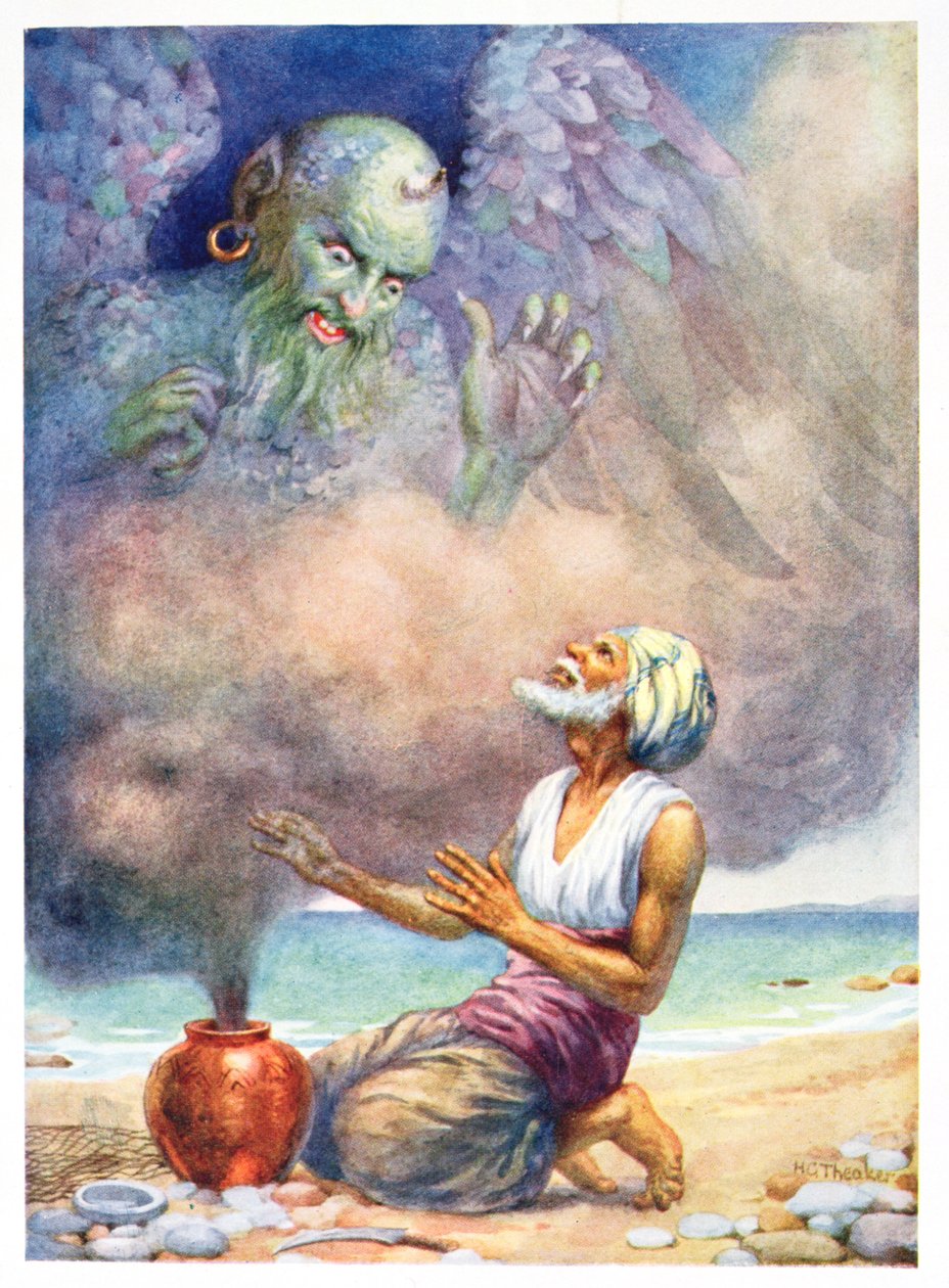 The Genie Escapes from the Vase, kuvitus kirjasta 