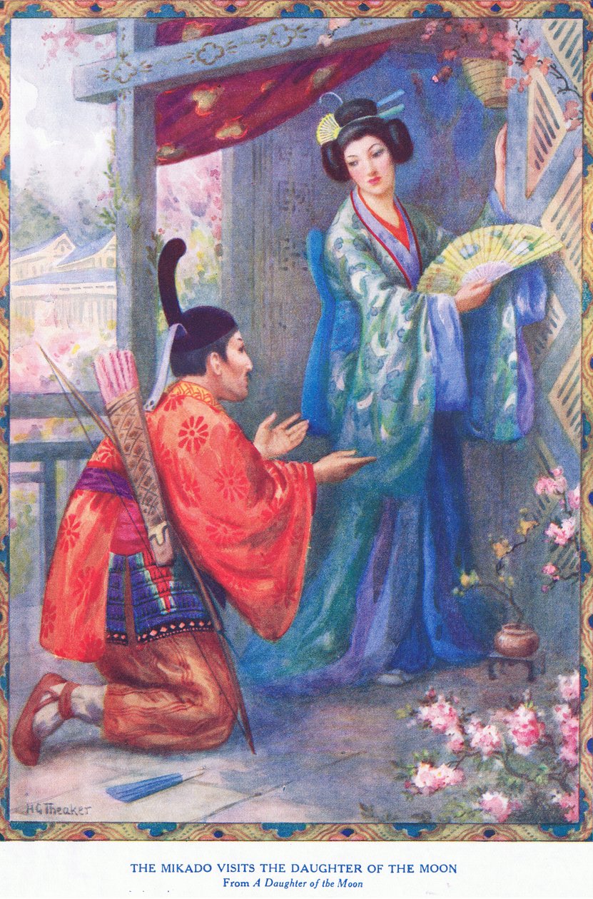 Mikado vierailee kuun tyttären luona (elokuvasta Kuun tytär) (litografia) tekijältä Harry George Theaker