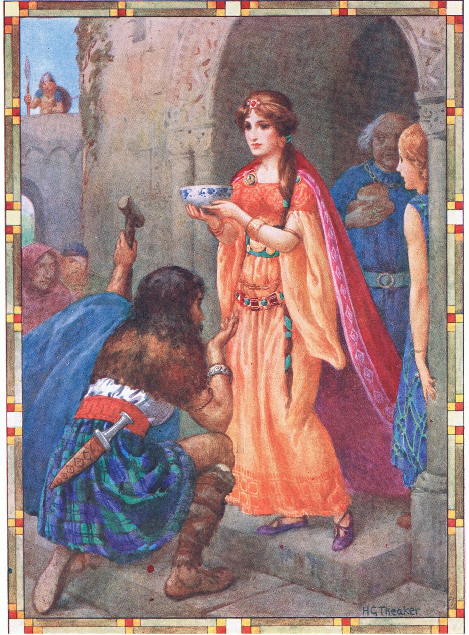 "The lady of Lock Awe" (elokuvasta The Token) (värilitografia) tekijältä Harry George Theaker