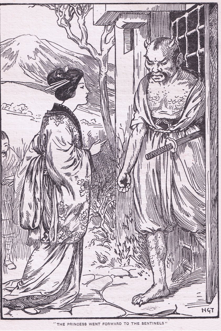 Prinsessa meni eteenpäin Vartijoiden luo (litografia) tekijältä Harry George Theaker