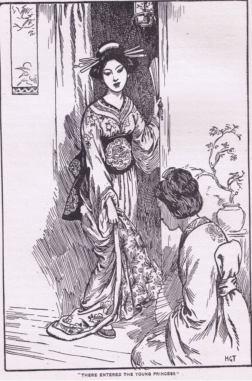 Siihen astui nuori prinsessa (elokuvasta Bowl Wearing Princess) (litografia). tekijältä Harry George Theaker