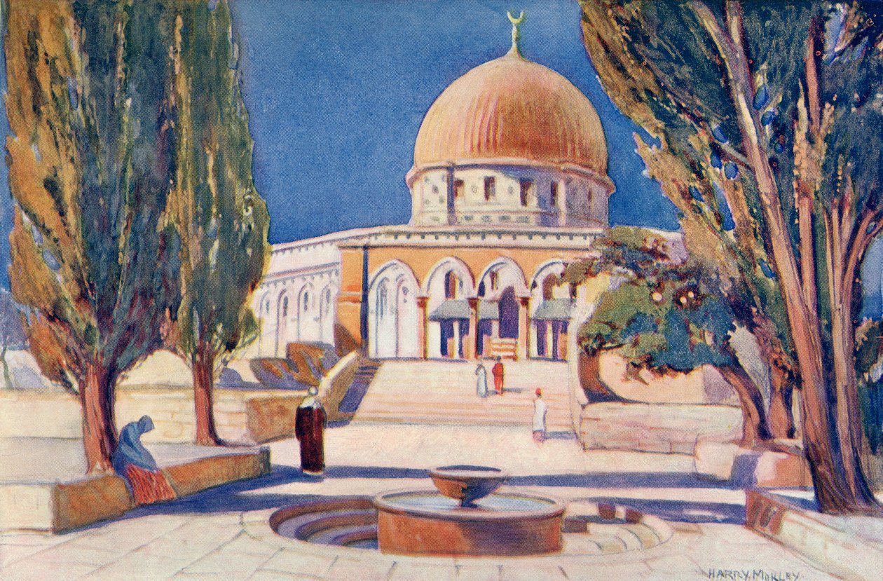 Kalliokupoli Temppelivuorella, Jerusalem, Palestiina, n. 1910, Richard Penlaken julkaisemasta A Book of Modern Palestine -kirjasta, n. 1910. tekijältä Harry Morley