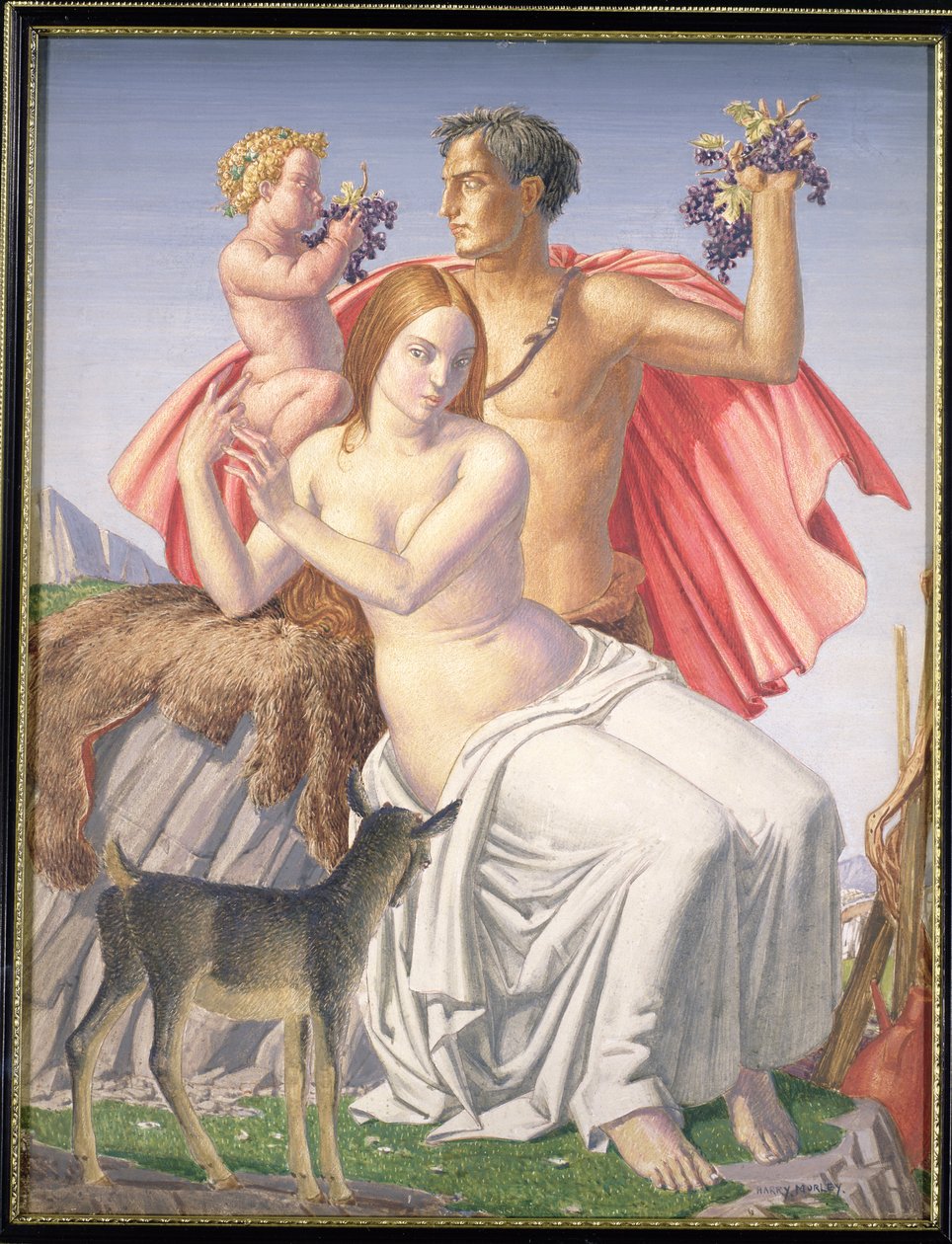 Nuori Bacchus, 1930 (tempera laivalla) tekijältä Harry Morley