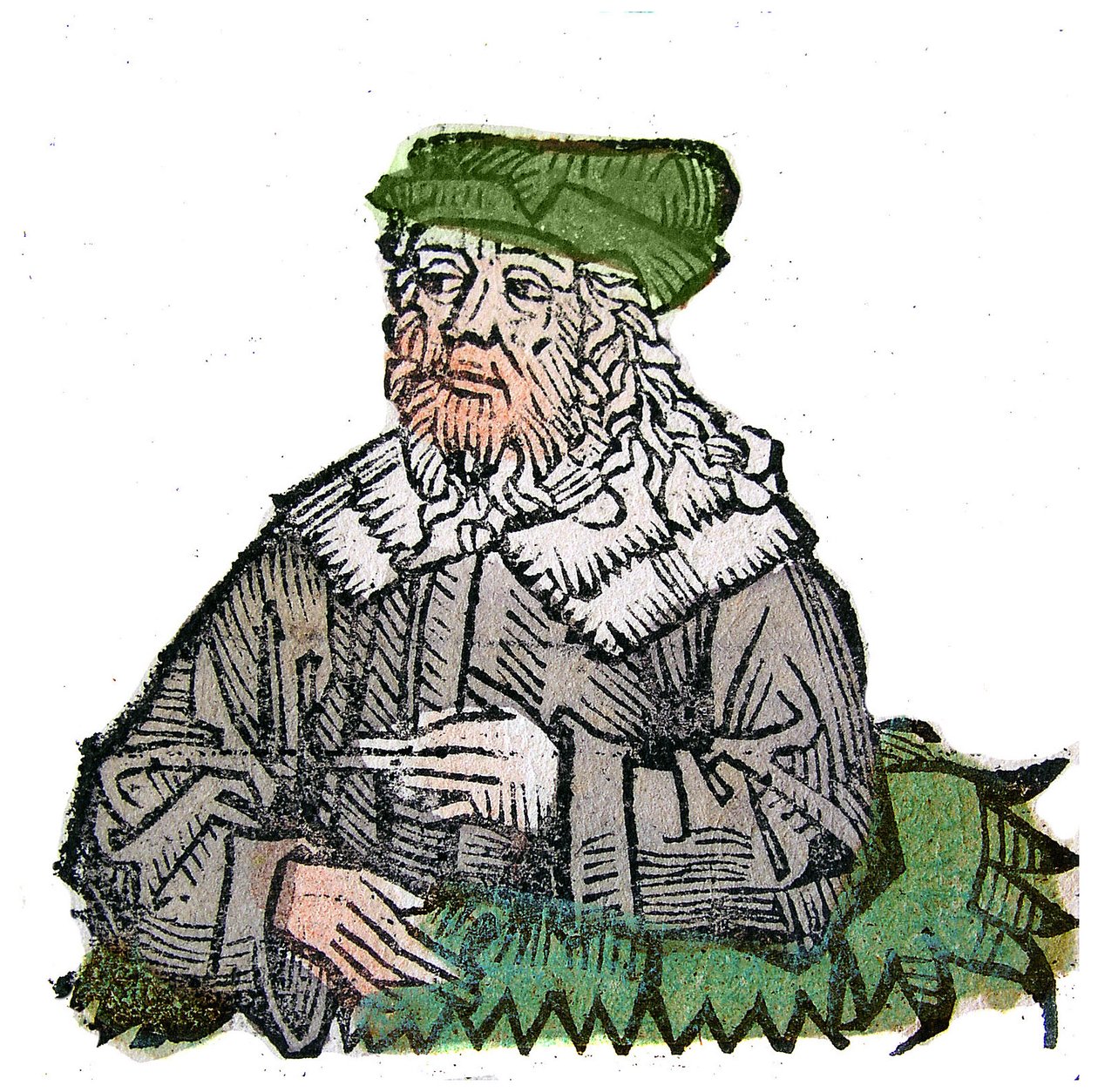Muotokuva Plotinuksesta (205 - 270), kreikkalaisesta filosofista. Hartmann Schedelin "" Nürnbergin kronikat" ksylografia tekijältä Hartmann Schedel