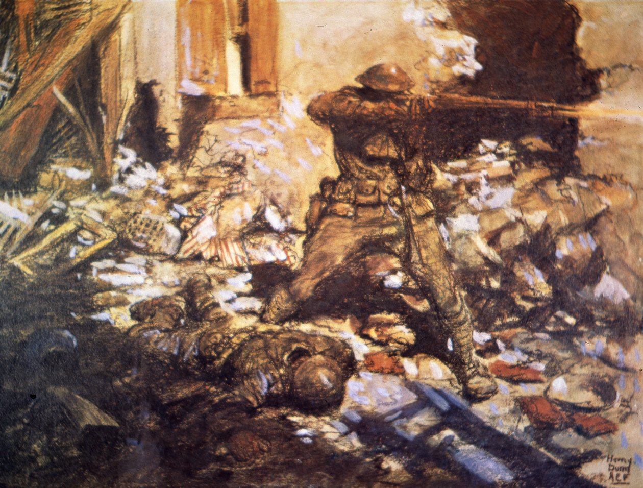 Street Fighting kylässä Marne tekijältä Harvey T. Dunn