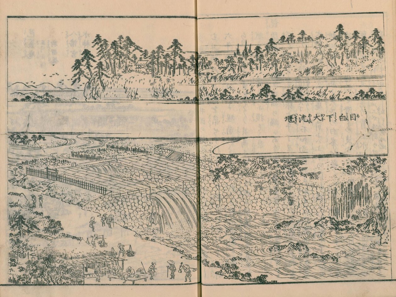 Kanda-joen pato Mejiro-shitassa (Sekiguchi) Edossa Meisho Zue vol. 4 (kirja 12). tekijältä Hasegawa Settan