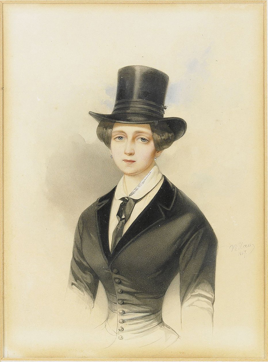 Venäjän suurherttuatar Katariina Mihailovnan muotokuva 1827-1894, 1847 tekijältä Hau