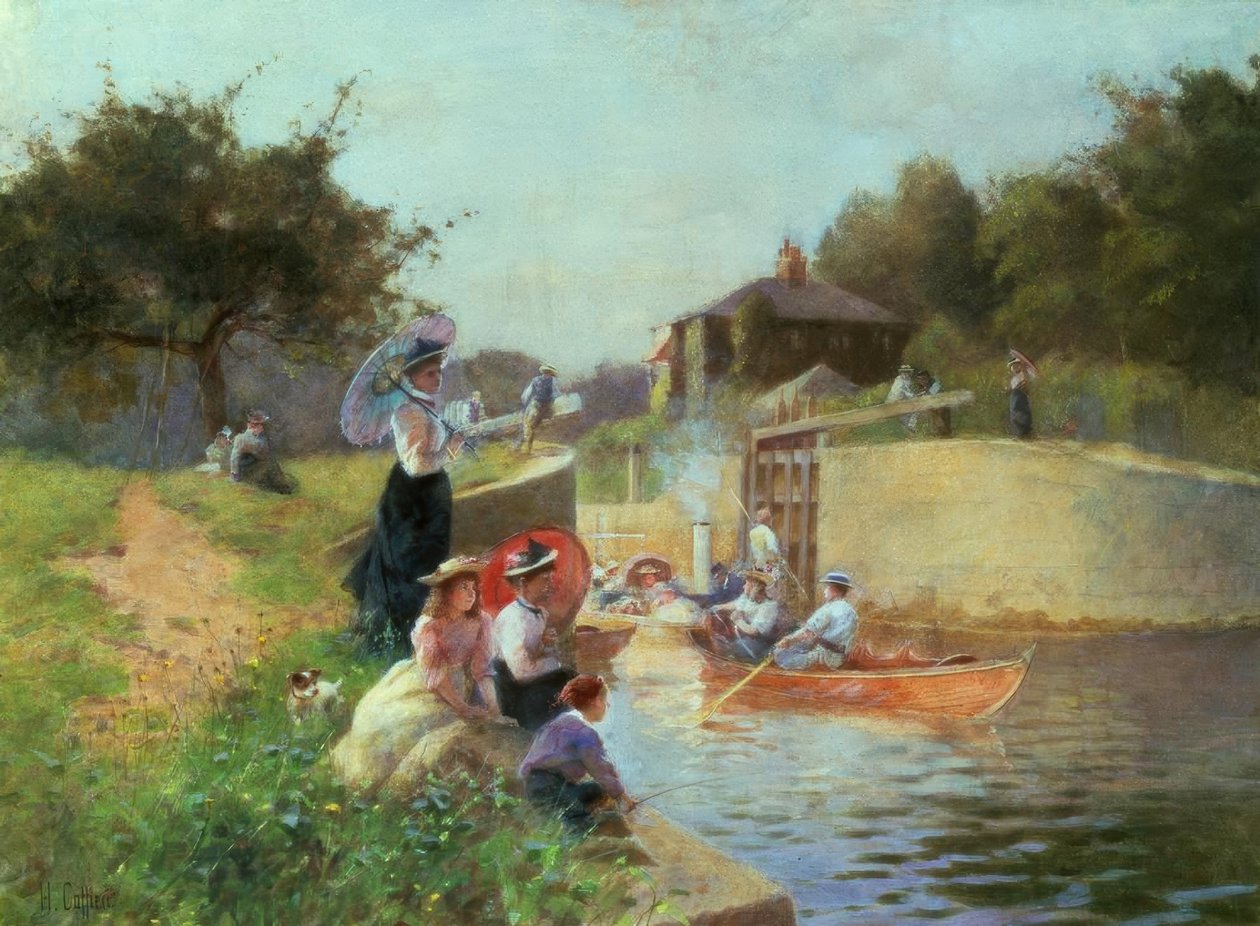 Marlow Lock, Aquarell von H. Caffieri tekijältä Hector Caffieri