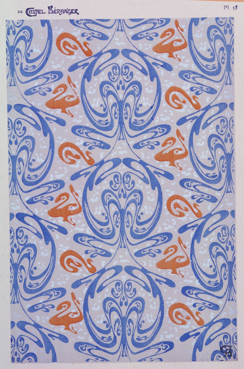 Koristeet Castel Berangerille, Pariisi, 1894-8, levy 53 Le Castel Berangerista, Hector Guimard (1867-1942) 1898 tekijältä Hector Guimard