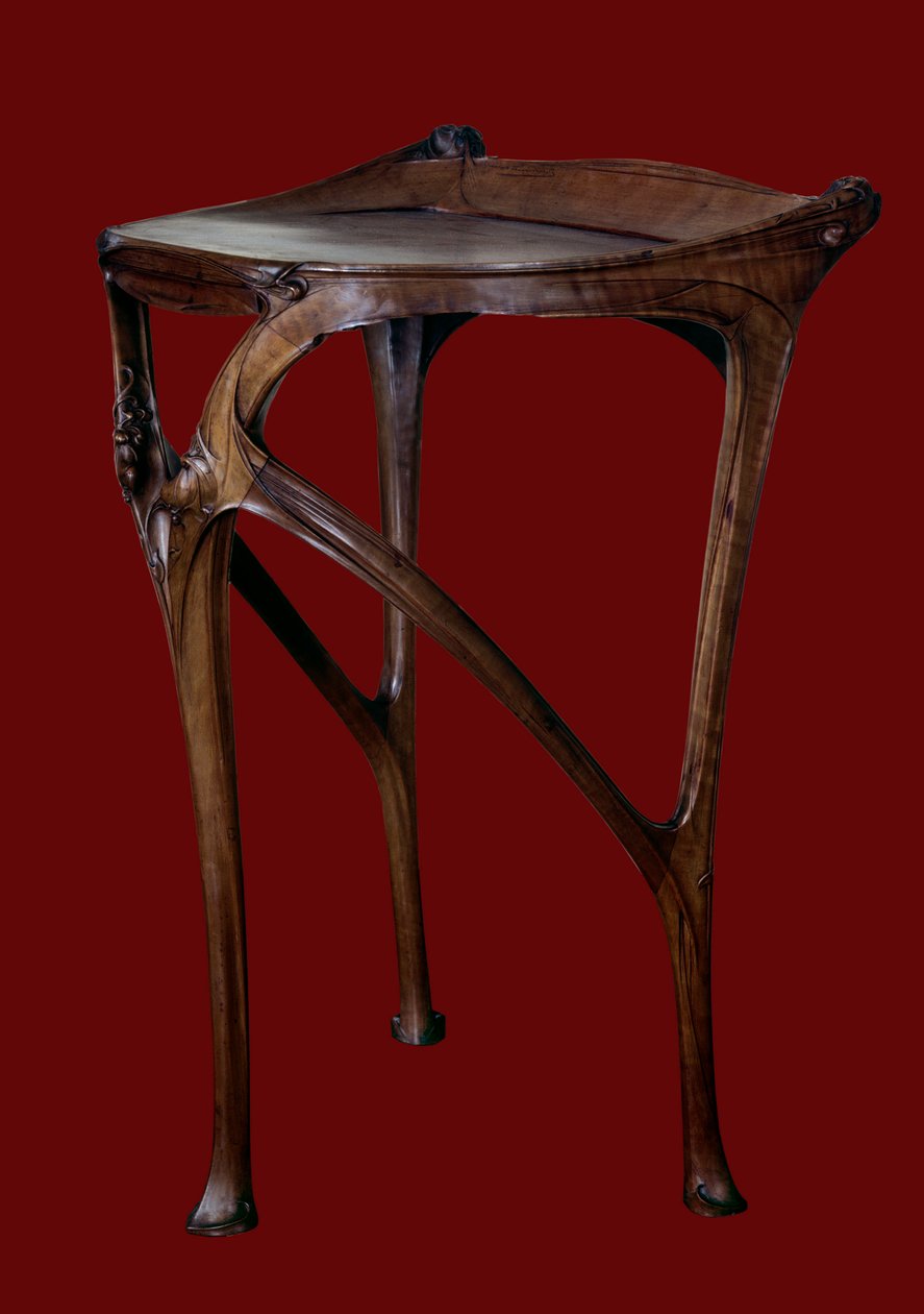 Art Nouveau: Hector Guimardin (1867-1942) valmistama päärynäpuupöytä 1904-1907 Pariisi, koristetaiteen museo tekijältä Hector Guimard