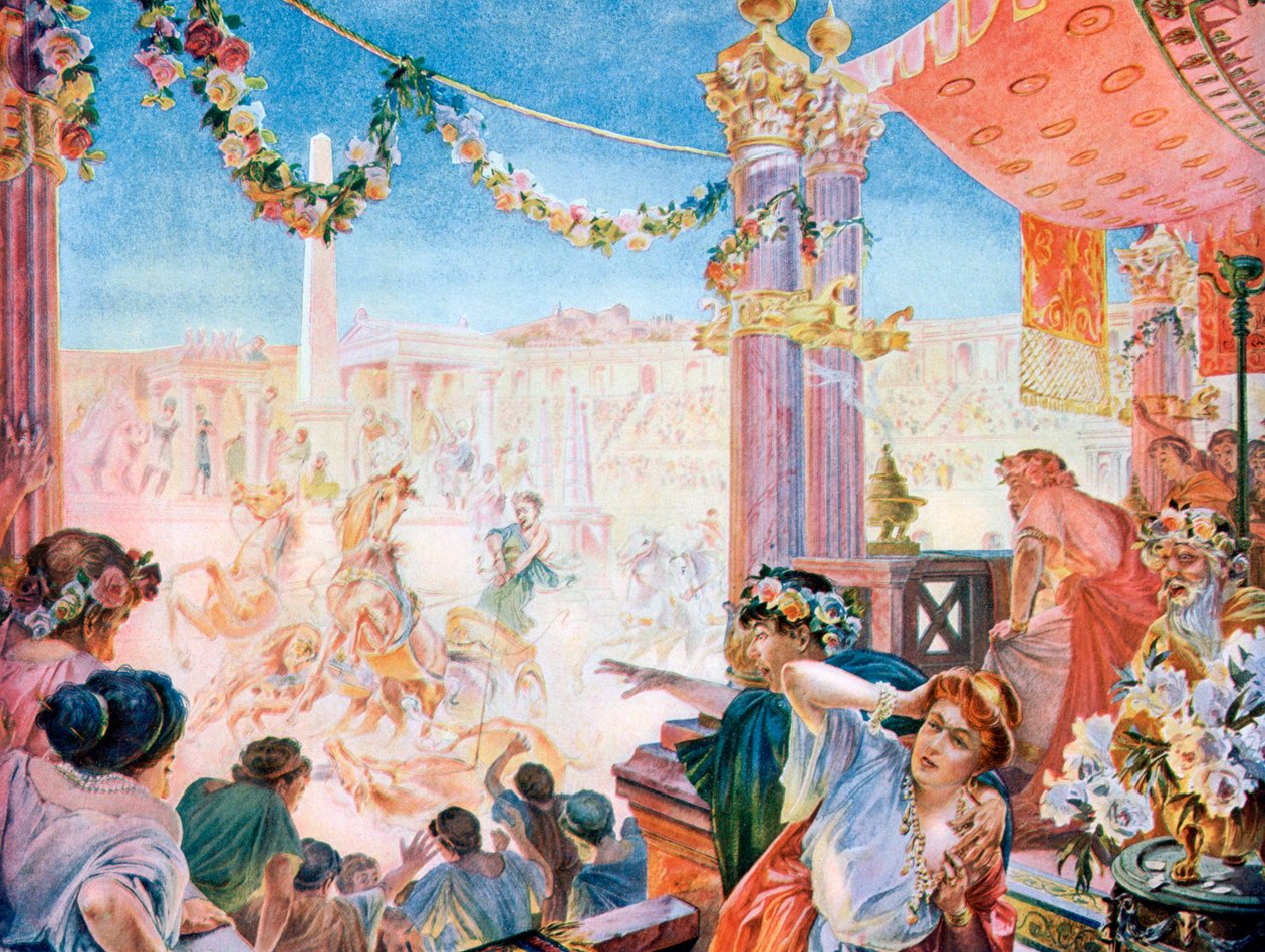 Neron sirkus tai Caligulan sirkus, Rooma, 1901. tekijältä Heilbronn